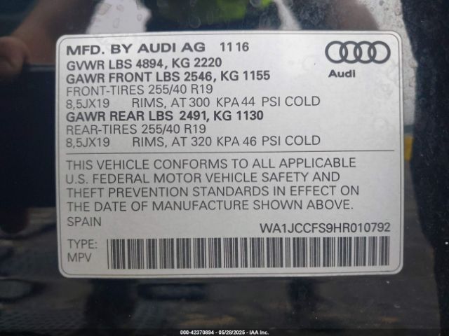 2017 AUDI Q3 WA1JCCFS9HR010792 Photo 8