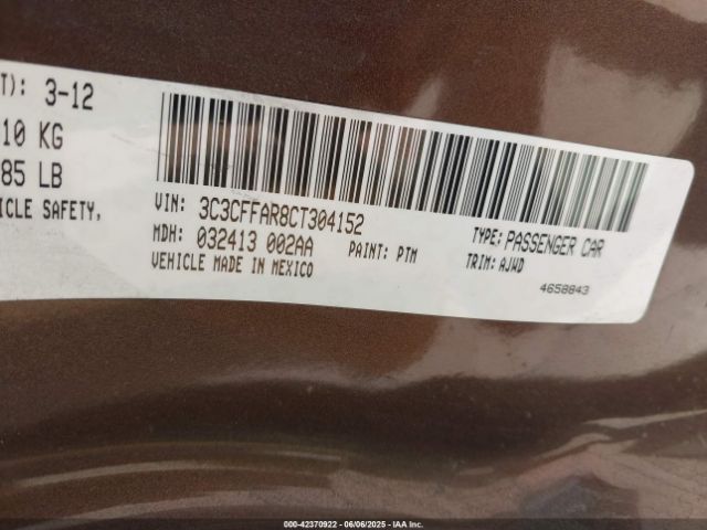 2012 FIAT 500 3C3CFFAR8CT304152 Photo 8