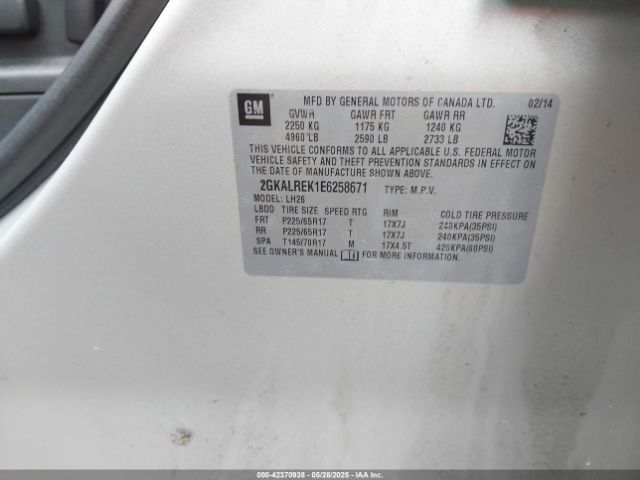 2014 GMC TERRAIN 2GKALREK1E6258671 Photo 8