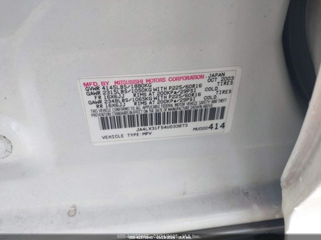 2004 MITSUBISHI OUTLANDER JA4LX31F54U033873 Photo 8
