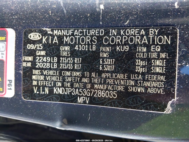 KNDJP3A53G7286035 KIA dohc gdi nu