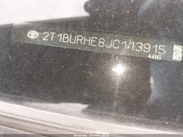 2T1BURHE8JC113915 Toyota 2zr-fe