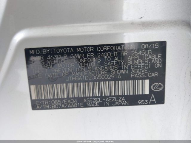 2016 LEXUS IS 200T JTHBA1D20G5002916 Photo 8