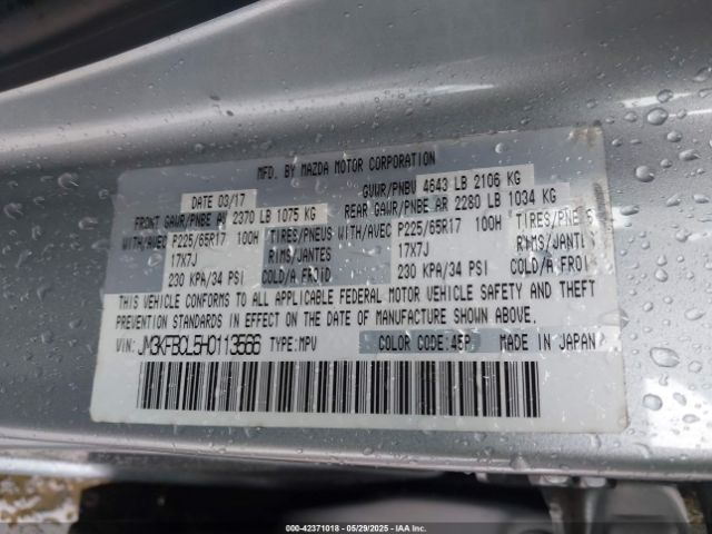 JM3KFBCL5H0113566 Mazda Cx-5 Touring