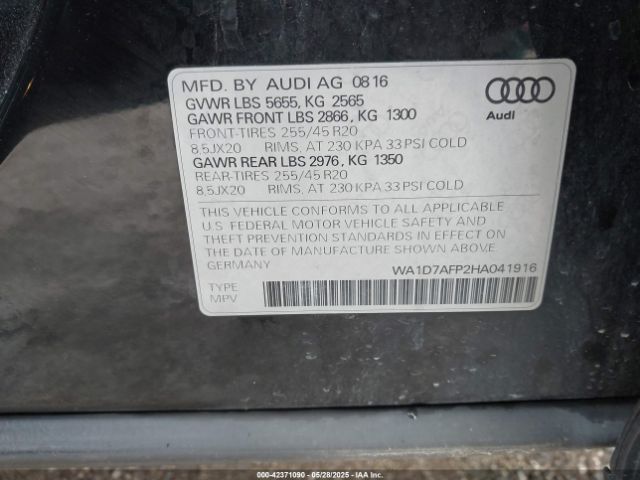 2017 AUDI Q5 WA1D7AFP2HA041916 Photo 8