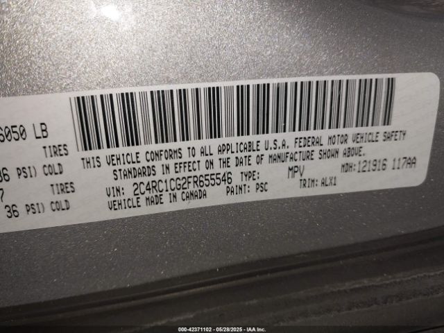 2015 CHRYSLER TOWN & COUNTRY 2C4RC1CG2FR655546 Photo 8
