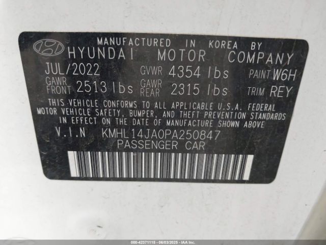 2023 HYUNDAI SONATA KMHL14JA0PA250847 Photo 8