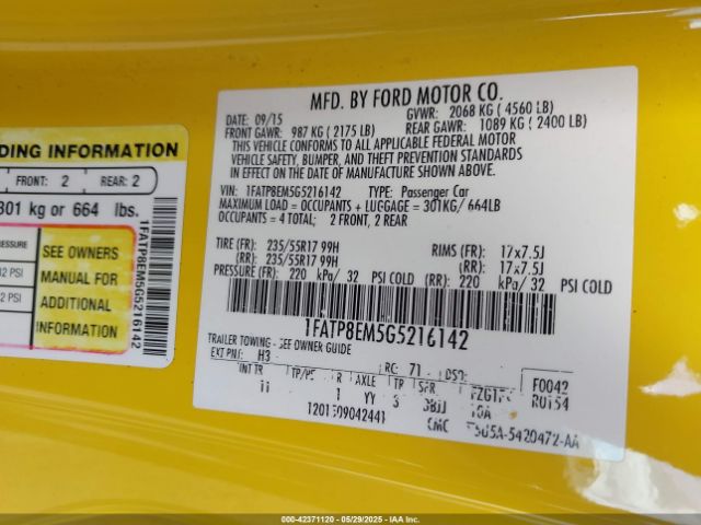 1FATP8EM5G5216142 Ford 2016