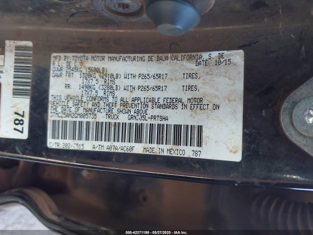 3TMCZ5AN2GM005735 Toyota 2gr-fks