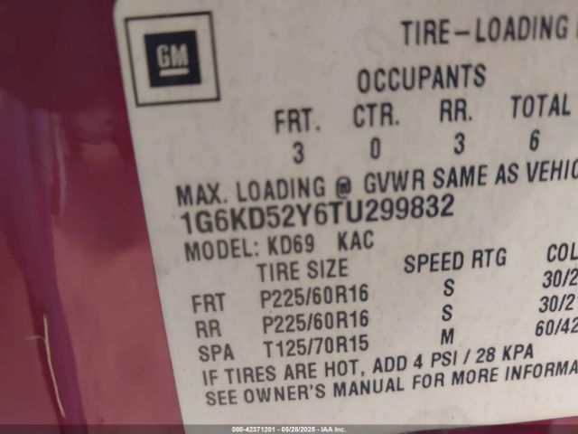 1996 CADILLAC DEVILLE 1G6KD52Y6TU299832 Photo 8