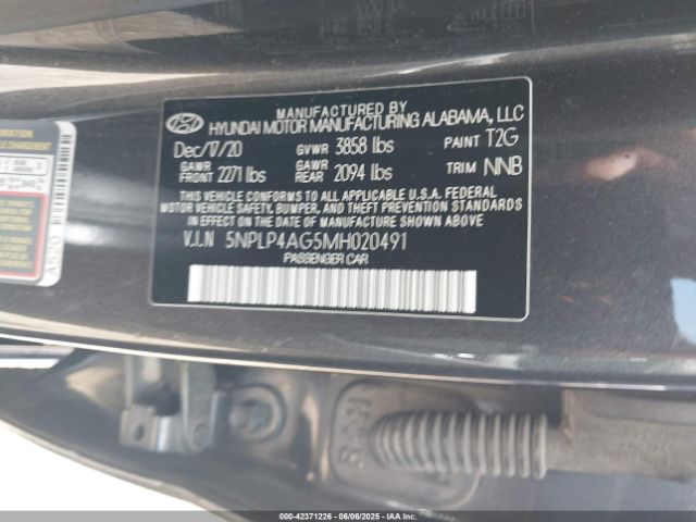 2021 HYUNDAI ELANTRA 5NPLP4AG5MH020491 Photo 8