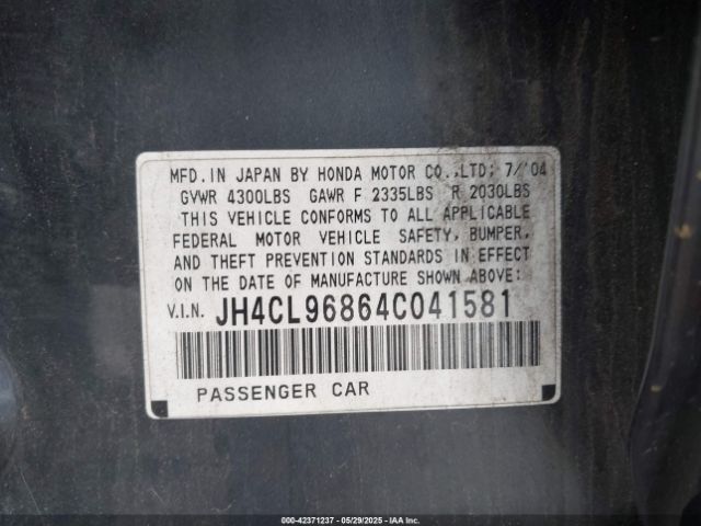 2004 ACURA TSX JH4CL96864C041581 Photo 8