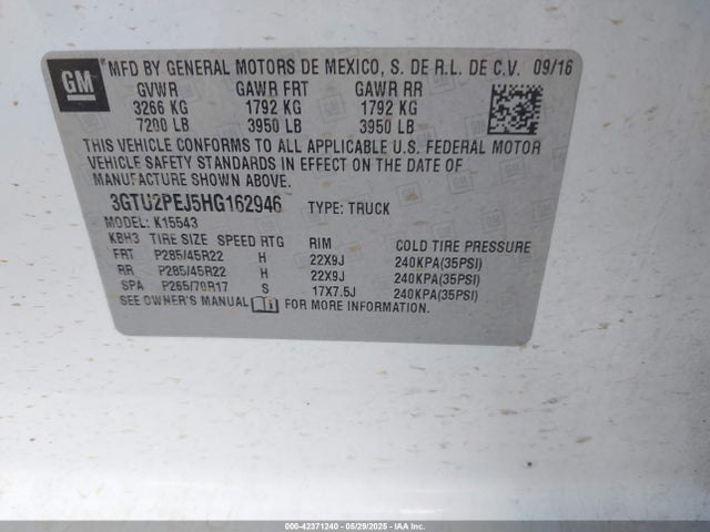 3GTU2PEJ5HG162946 GMC l86 - sidi: spark ignited direct injection, vvt: variable valve timing, afm, e85 max, alum