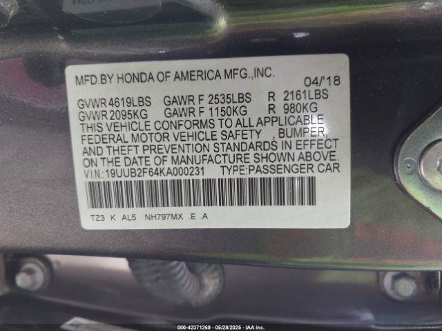 19UUB2F64KA000231 Acura Tlx Tech   A-spec Pkgs