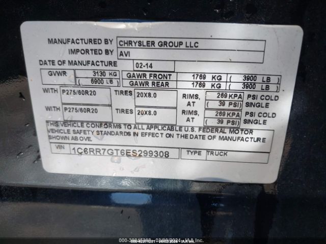 2014 RAM 1500 1C6RR7GT6ES299308 Photo 8