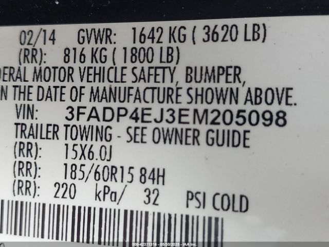 3FADP4EJ3EM205098 Ford FIESTA SE