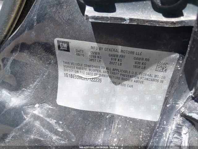 1G1BE5SM5H7122226 Chevrolet le2 -di: direct injection, vvt: variable valve timing, gen, alum