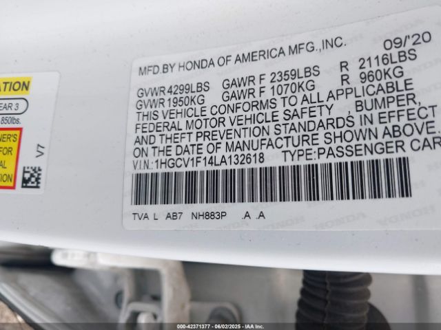 1HGCV1F14LA132618 Honda ACCORD LX