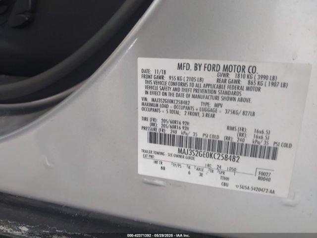 2019 FORD ECOSPORT MAJ3S2GE0KC258482 Photo 8