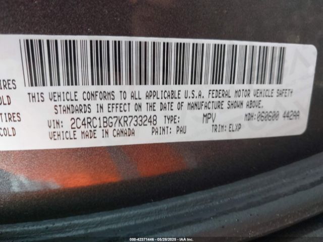 2019 CHRYSLER PACIFICA 2C4RC1BG7KR733248 Photo 8