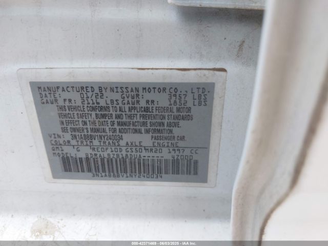 2022 NISSAN SENTRA 3N1AB8BV1NY240034 Photo 8