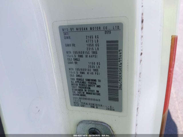 3N6CM0KN5KK699449 Nissan 2019