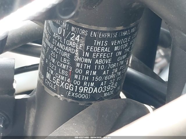 2024 KAWASAKI EX500 ML5EXGG19RDA03958 Photo 9