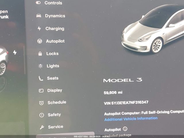 5YJ3E1EA7NF316347 Tesla 2022