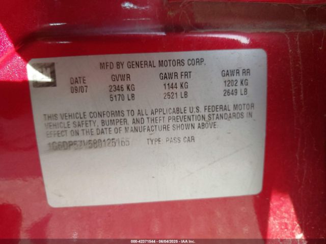 2008 CADILLAC CTS 1G6DP57V580125165 Photo 8