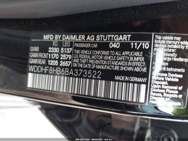 2011 MERCEDES-BENZ E 350 WDDHF8HB6BA373522 Photo 8