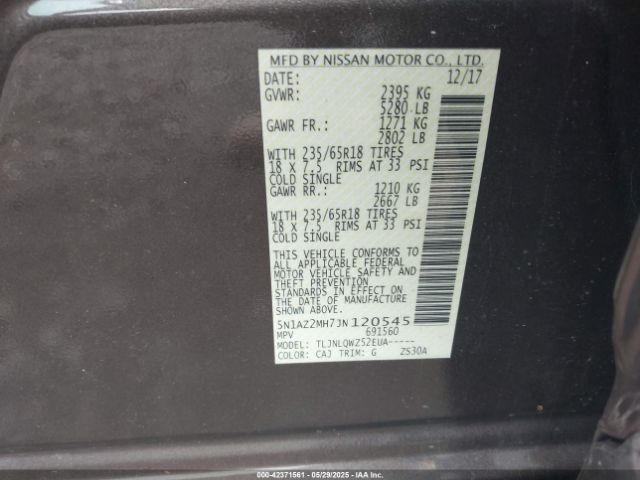 2018 NISSAN MURANO 5N1AZ2MH7JN120545 Photo 8