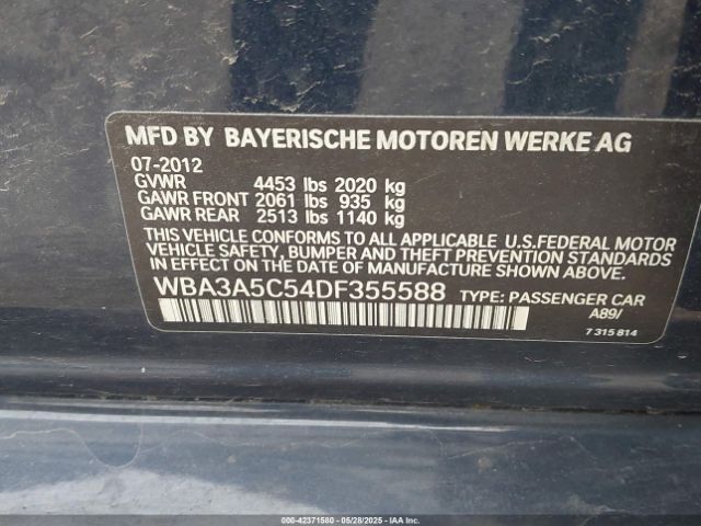2013 BMW 328I WBA3A5C54DF355588 Photo 8