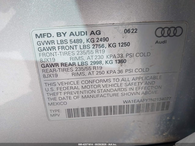 2022 AUDI Q5 WA1EAAFY7N2134077 Photo 8