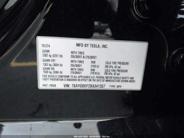 2025 TESLA MODEL Y 7SAYGDEF2SA341357 Photo 8