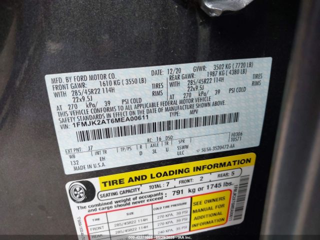 2021 FORD EXPEDITION 1FMJK2AT6MEA00611 Photo 8
