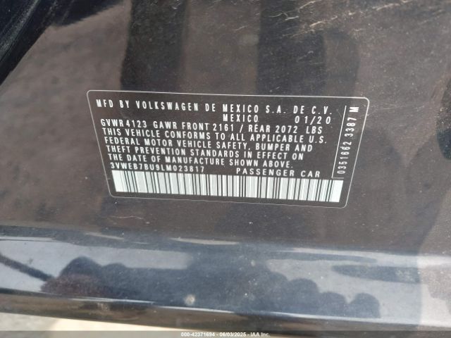 2020 VOLKSWAGEN JETTA 3VWEB7BU9LM023817 Photo 8