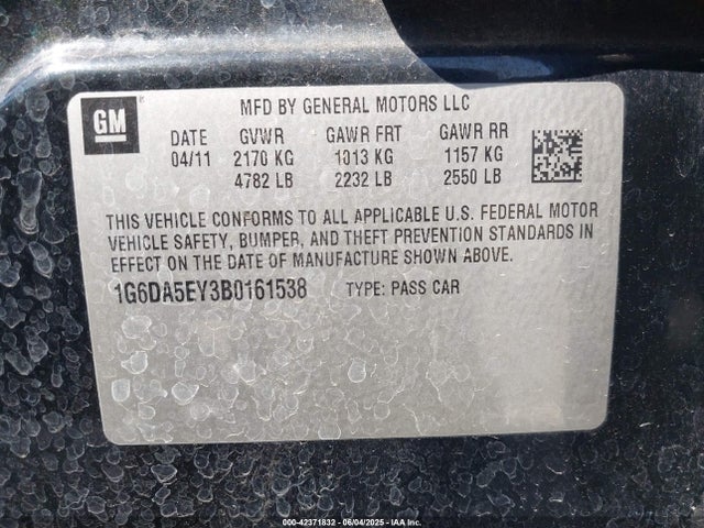 2011 CADILLAC CTS 1G6DA5EY3B0161538 Photo 8