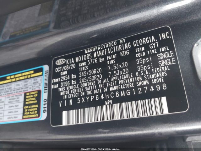 2021 KIA TELLURIDE 5XYP64HC8MG127498 Photo 8