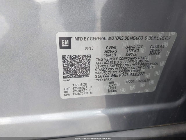 3GKALMEV9JL412272 GMC lyx - direct injection, vvt, fgt, turbo, alum, gen 1