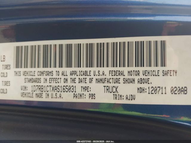 2010 DODGE RAM 1500 1D7RB1CTXAS165031 Photo 8