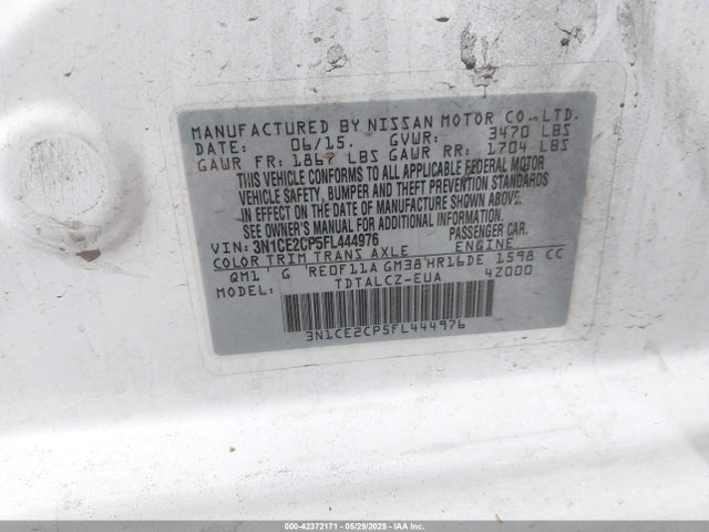 Nissan VERSA NOTE 2015 3N1CE2CP5FL444976 Image 9