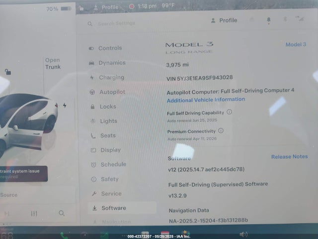 2025 TESLA MODEL 3 5YJ3E1EA9SF943028 Photo 6