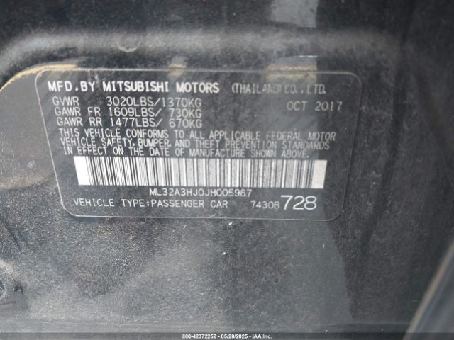 2018 MITSUBISHI MIRAGE ML32A3HJ0JH005967 Photo 8