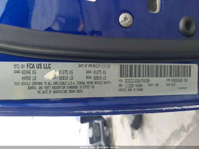 Dodge 2019 2019 2C3CDZJG2KH756398 Image 9