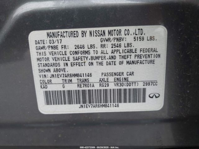 JN1EV7AR6HM841146 Infiniti Q50 3.0t Signature Edition