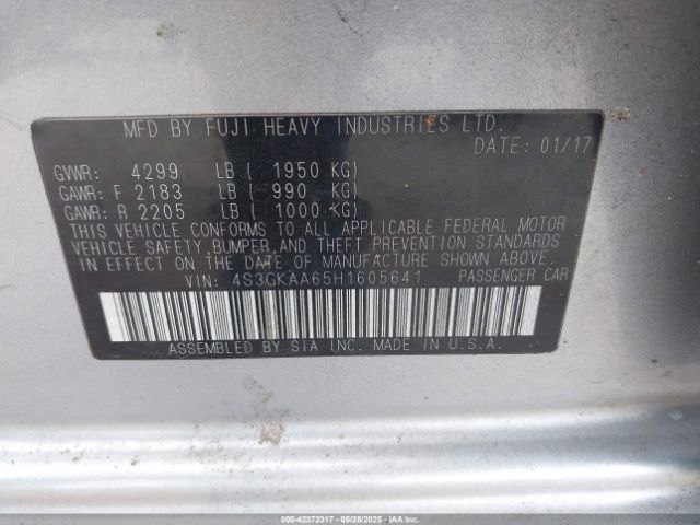 4S3GKAA65H1605641 Subaru Impreza 2.0i