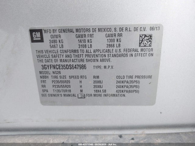 2013 CADILLAC SRX 3GYFNCE35DS647986 Photo 8