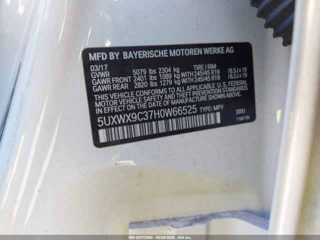 5UXWX9C37H0W66525 BMW X3 Xdrive28i
