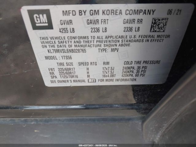 2022 CHEVROLET TRAILBLAZER KL79MVSL6NB028765 Photo 8