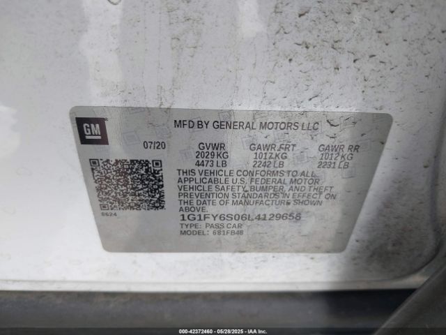 2020 CHEVROLET BOLT EV 1G1FY6S06L4129658 Photo 8